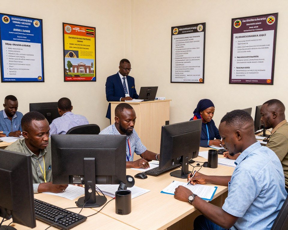 Ugandan recruitment office processing Middle East job applications