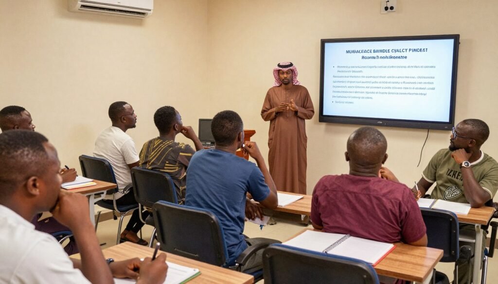 Pre-departure orientation session for Ugandan workers heading to Middle East